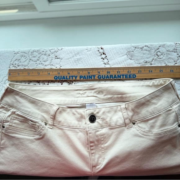 Maurices Women's Off-White Skinny Jeans cotton‎ polyester spandex blend 12 - 14 - Picture 5 of 9